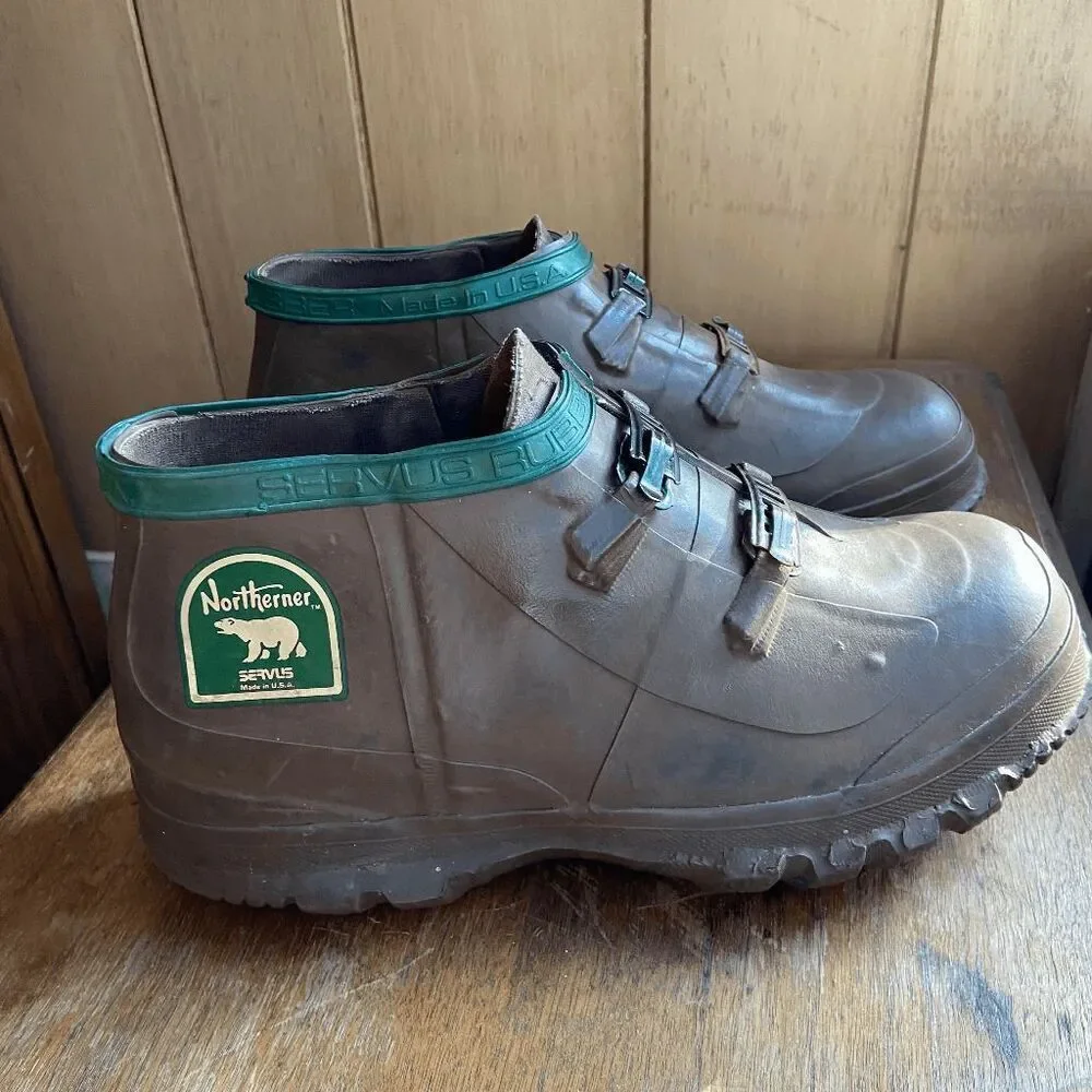 VTG Servus Northerner Rubber Boots USA Buckle Galosh Overshoe Chunky